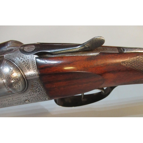 289 - Charles Lancaster 12 bore double barrelled ejector shotgun with 28