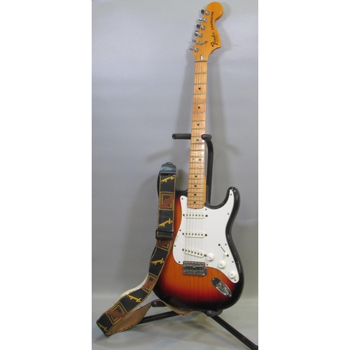 293 - Vintage Fender Stratocaster electric guitar, serial number S768629? (early 1980s), black, red and am... 