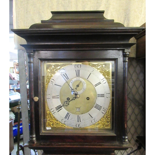 66 - 18th century oak eight day English long case clock by Joshua Hewlett of Bristol (recorded mid 18th c... 