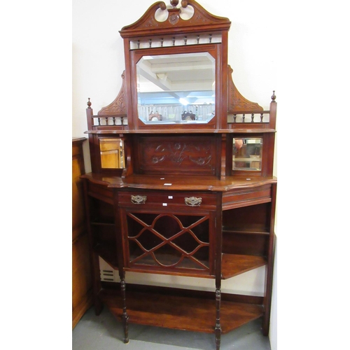 494 - Edwardian mahogany and walnut mirror back sideboard of narrow proportions.
(B.P. 21% + VAT)