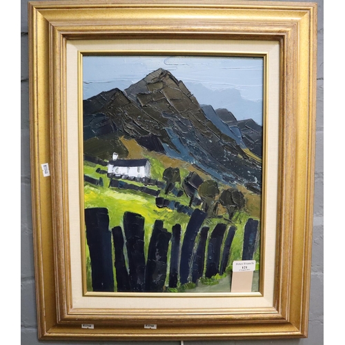 121 - Wynne Jenkins ( 20th century Welsh), 'Mynydd Cnicht-Croesor', signed and inscribed verso.  Oils on c...