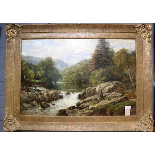 123 - Frederick William Hulme (British 1816-1884), 'On the Conwy', North Wales, signed and dated 1878.  Oi... 