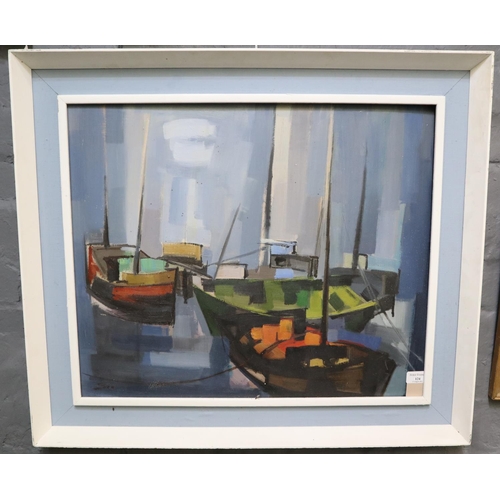 124 - George Bass (British mid 20th century), 'Norfolk Regatta', oils on board.  Inscribed verso.  51x61cm... 