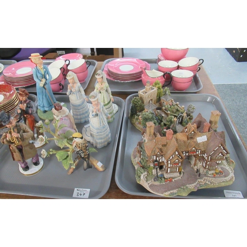 347 - Two trays of china, to include: 'The American Bride Collection' figurines, continental figurines, Li... 