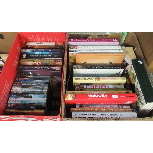 361 - Two boxes of books and DVD's, to include: autobiographies, Richard Hammond, Fern Britton, Complete E... 