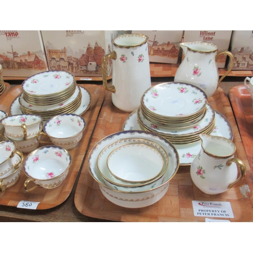 380 - Two trays of late 19th early 20th century Wedgwood rose and floral gilded design teaware.  (2)  (B.P... 