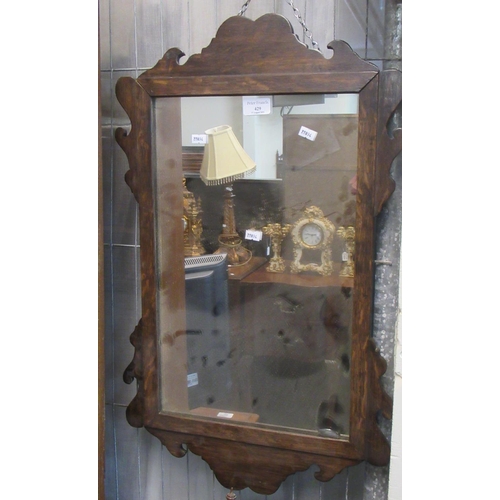 429 - 19th century oak framed mirror with shaped mouldings.  (B.P. 21% + VAT)