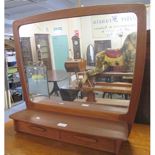 470 - 1960's teak Danish design two drawer dressing table mirror.  (B.P. 21% + VAT)