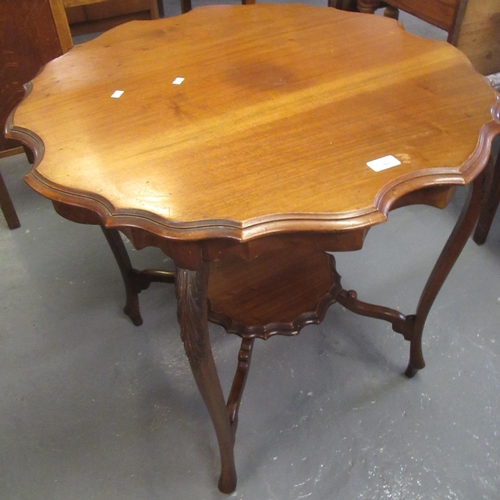 504 - Edwardian mahogany pie crust occasional table with under tier.  (B.P. 21% + VAT)