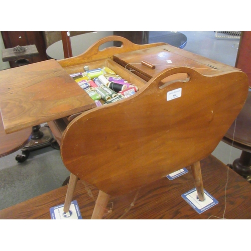 506 - Mid century walnut lady's work box, the interior revealing assorted accessories.  (B.P. 21% + VAT)