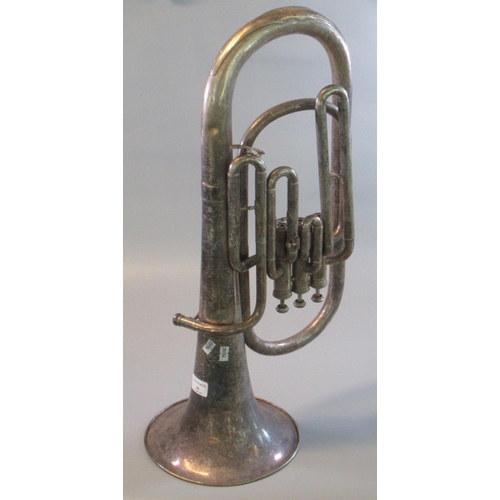 66 - Silver plated euphonium with indistinct marks, made in China.   (B.P. 21% + VAT)