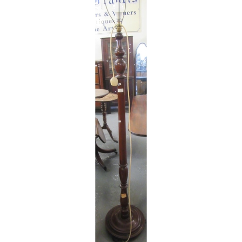 532 - Modern mahogany standard lamp on circular moulded base.  (B.P. 21% + VAT)