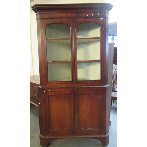 576 - 19th century Welsh mahogany two stage corner cabinet.  (B.P. 21% + VAT)