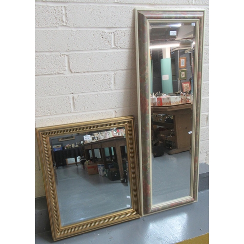 440 - Two modern mirrors, one gilt framed one with floral decoration.  (B.P. 21% + VAT)