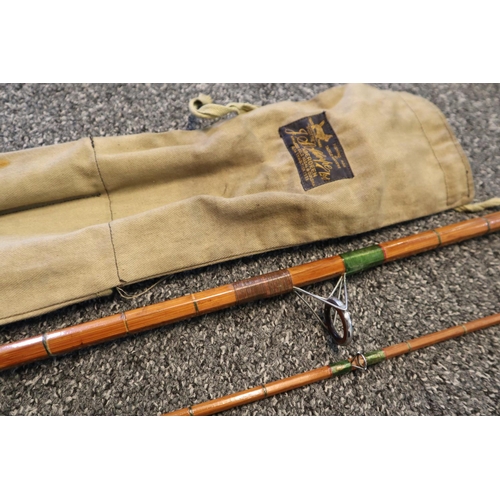 120 - Good quality two piece split cane 9ft3inch salmon spinning rod.   (B.P. 21% + VAT)