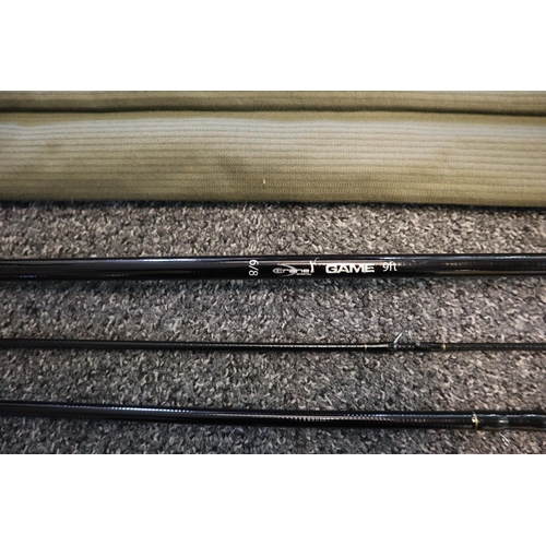 125 - Crane Sports 9ft 'Game Series' three piece carbon fishing rod.  Fabric case.  (B.P. 21% + VAT)