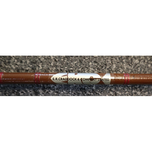 128 - E R Craddock & Co. two piece 9ft hollow glass fibre fly fishing rod.  Canvas case.  (B.P. 21% + VAT)