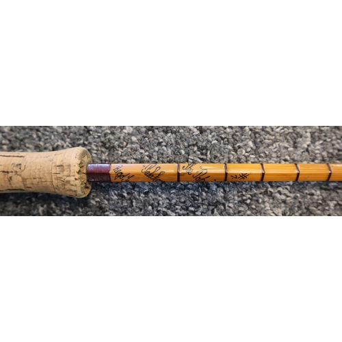 129 - Hardy two piece split cane 'The Pope' 10ft fly fishing rod.  Original canvas case.  (B.P. 21% + VAT)