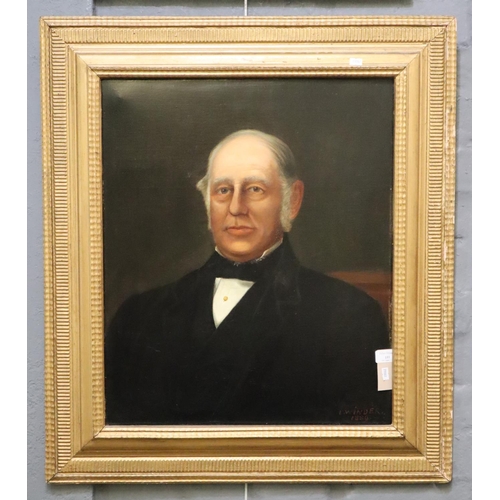 155 - L Winder, portrait of a gentleman, signed and dated 1889, oils on board.  60x50cm approx.  Framed.  ... 