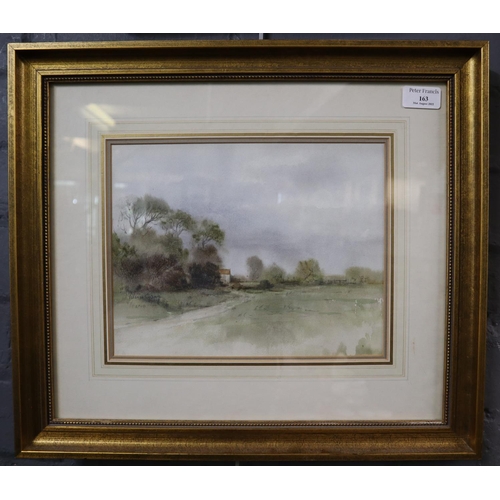 163 - Valerie Ganz (Welsh 1936-2015), 'Cottage in a Landscape', signed, watercolours.  With certificate of... 