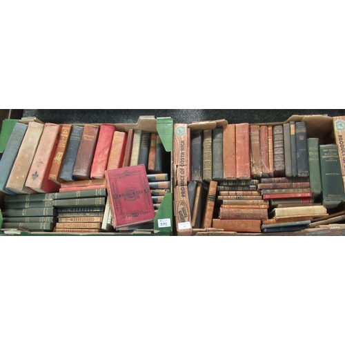 375 - Two boxes of vintage and antiquarian books some leather bound to include; Jane Austen, George Elliot... 