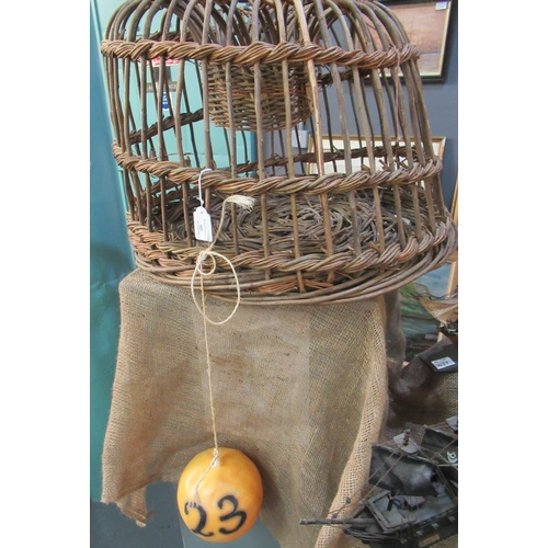 425 - Large vintage basket-ware lobster pot.  (B.P. 21% + VAT)