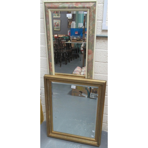 440 - Two modern mirrors, one gilt framed one with floral decoration.  (B.P. 21% + VAT)