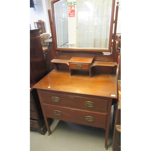 454 - Edwardian mahogany mirror backed dressing chest.  90cm wide.   (B.P. 21% + VAT)