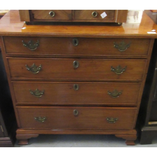 461 - Georgian style mahogany straight fronted chest of four graduated cock beaded drawers on ogee bracket... 