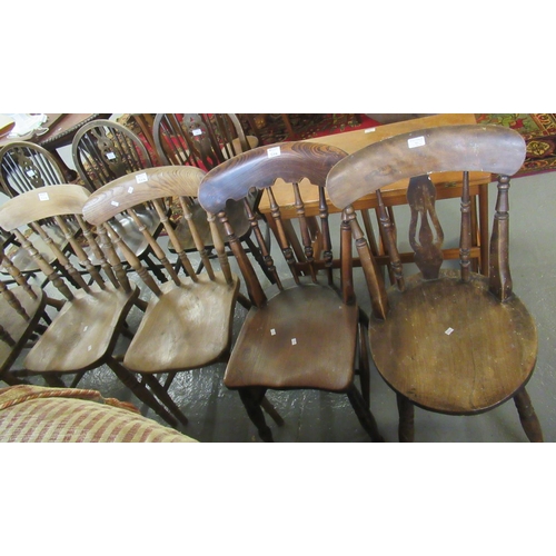 504 - Group of four similar beech and ash stick backed dining chairs.  (4)  (B.P. 21% + VAT)