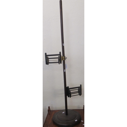 522 - 19th century mahogany fishing line winding stand with two spools, one being adjustable.  (B.P. 21% +... 