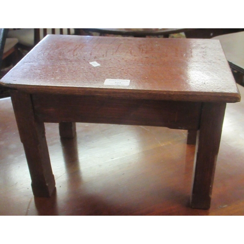 523 - Small oak foot stool with rectangular top.  36cm wide approx.  (B.P. 21% + VAT)