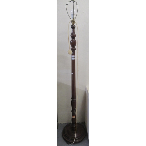 532 - Modern mahogany standard lamp on circular moulded base.  (B.P. 21% + VAT)