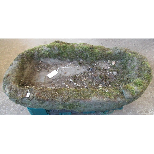 563 - Large reconstituted stone rustic garden planter.  (B.P. 21% + VAT)