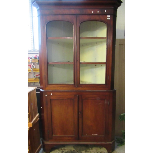 576 - 19th century Welsh mahogany two stage corner cabinet.  (B.P. 21% + VAT)