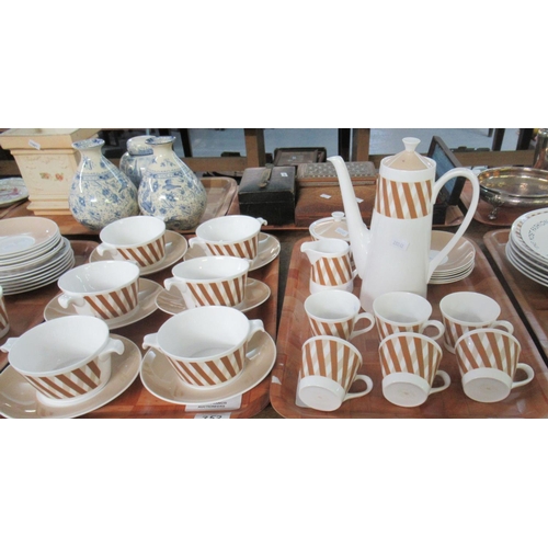 352 - Five trays of Royal Tuscan English fine bone china 'Counterpoint' design items to include; 15 piece ... 