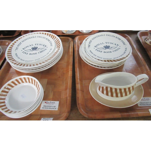 352 - Five trays of Royal Tuscan English fine bone china 'Counterpoint' design items to include; 15 piece ... 