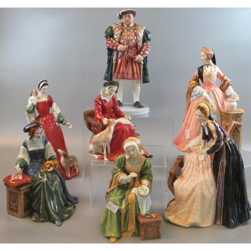 1 - Royal Doulton bone china figure group, 'Henry VIII' and his six wives, issued in a limited edition o...
