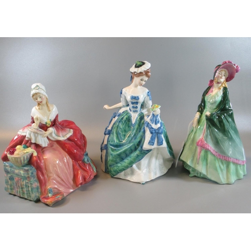 101 - Three Royal Doulton bone china figurines to include; 'The Paisley Shawl' HN1460 potted by Doulton & ... 