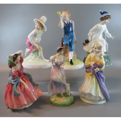 104 - Three Royal Doulton bone china figurines from the Nursery Rhymes Collection to include: 'Tom, Tom, T... 