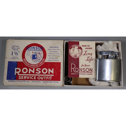 285 - Ronson standard cigarette lighter, together with a Ronson service outfit (priced at 1s 6d including ... 