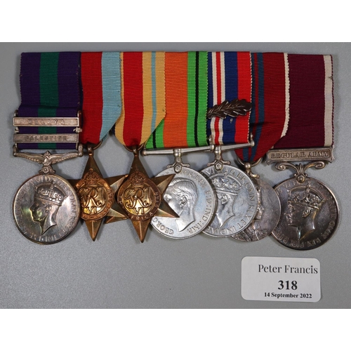 318 - British Second World War and later medal group to include; 1939-45 Star, Africa Star, 1939-45 War me... 