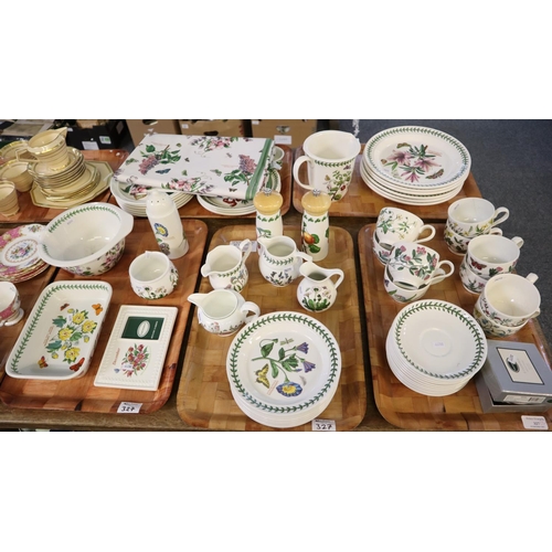 327 - Five trays of Portmeirion pottery 'The Botanic Garden' design items by Susan Williams-Ellis to inclu... 