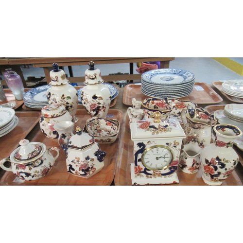 351 - Two trays of Mason's ironstone 'Mandalay' design items to include: dresser jugs of various sizes, cl... 