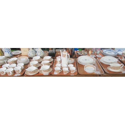 352 - Five trays of Royal Tuscan English fine bone china 'Counterpoint' design items to include; 15 piece ... 