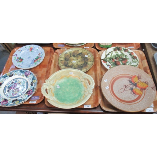 389 - Collection of plates and bowls, Art Deco styles, art pottery, two Wood & Son 'Verona' design plates ... 