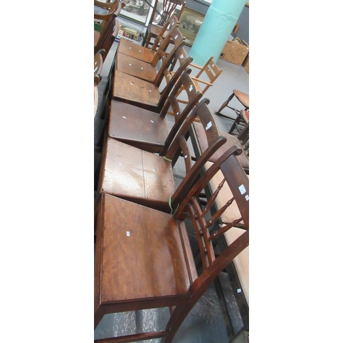 455 - Collection of five similar 19th Century oak farmhouse bar back chairs, together with another similar... 