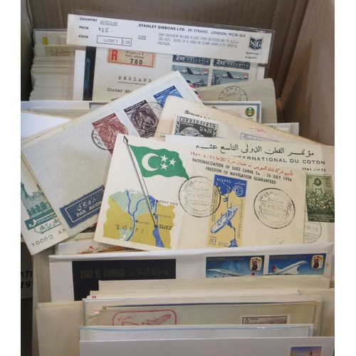 63 - Box of European and foreign stamp First Day covers 100's.
(B.P. 21% + VAT)