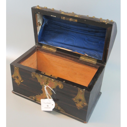 70 - 19th Century Coromandel and brass mounted gothic revival design tea caddy.
(B.P. 21% + VAT)