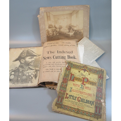 83 - 'The Indexed News Cutting book' comprising assorted cut-outs, paper articles etc. Early 20th Century... 